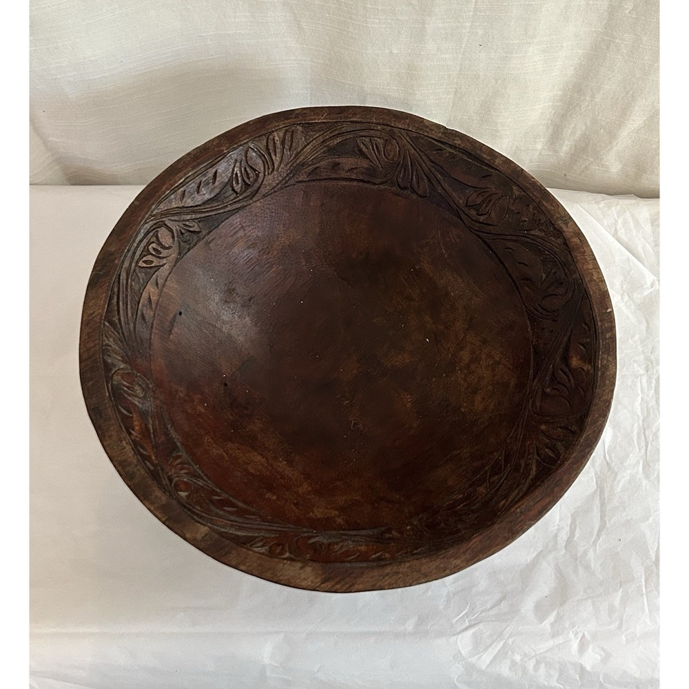 Vintage Black Forest (possibly from Botswana) Hand Carved Wooden Bowl